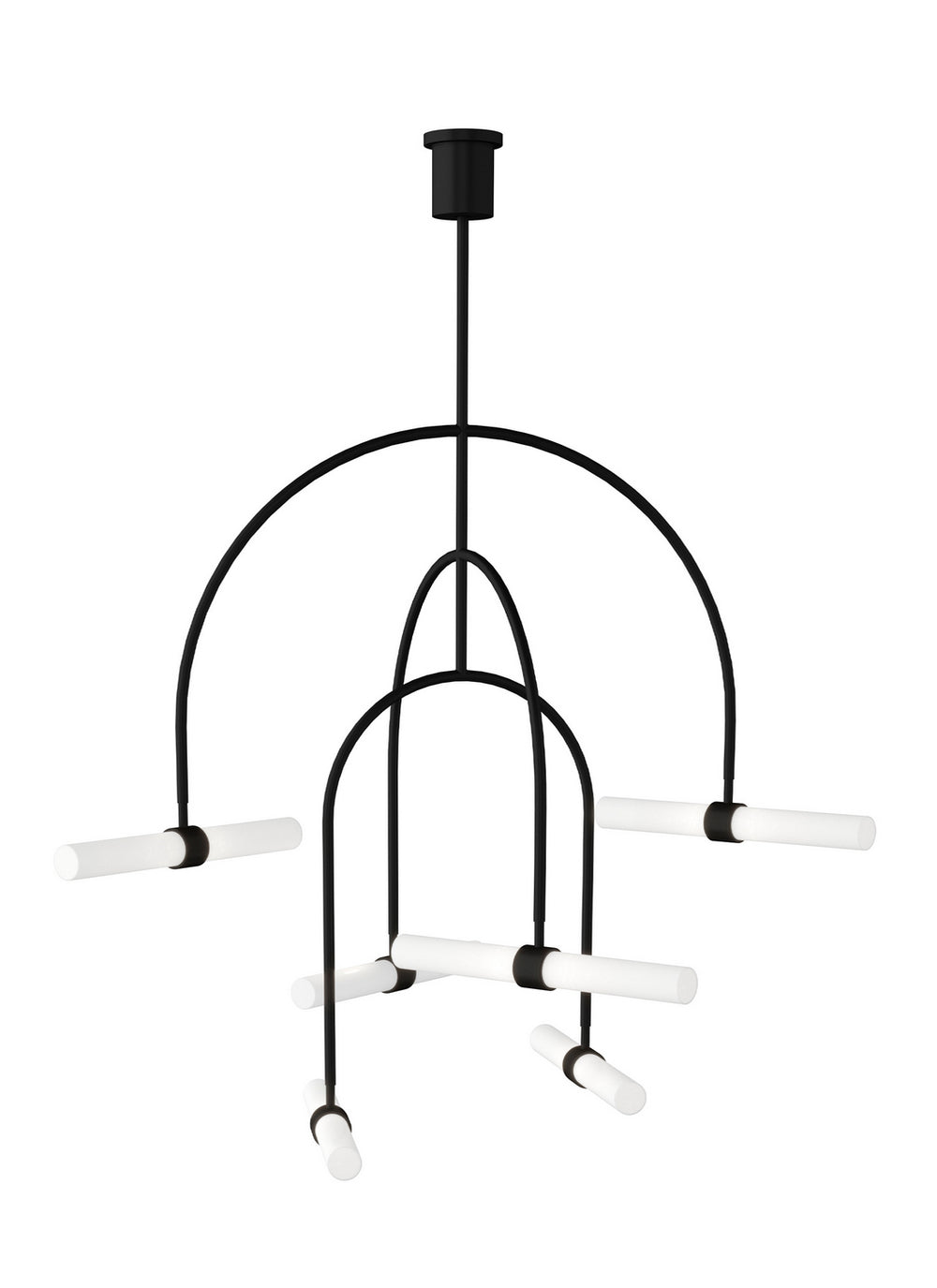 Visual Comfort Modern - LED Chandelier - Calumn - Nightshade Black- Union Lighting Luminaires Decor