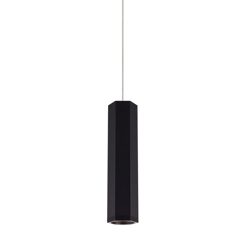 Visual Comfort Modern - One Light Pendant - Blok - Matte Black/Satin Nickel- Union Lighting Luminaires Decor