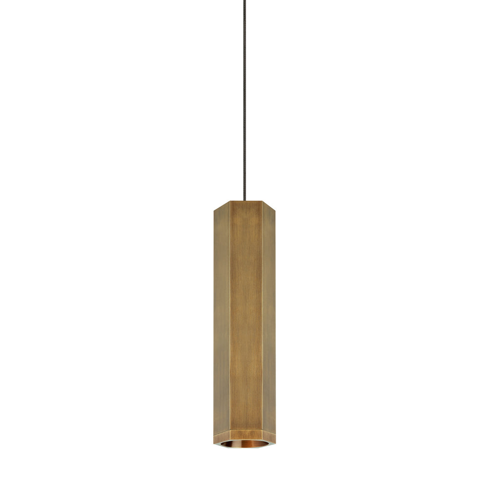 Visual Comfort Modern - One Light Pendant - Blok - Aged Brass/Aged Brass- Union Lighting Luminaires Decor