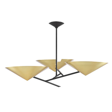 Hudson Valley Canada - Three Light Chandelier - Equilibrium - Aged Brass/Black- Union Lighting Luminaires Decor