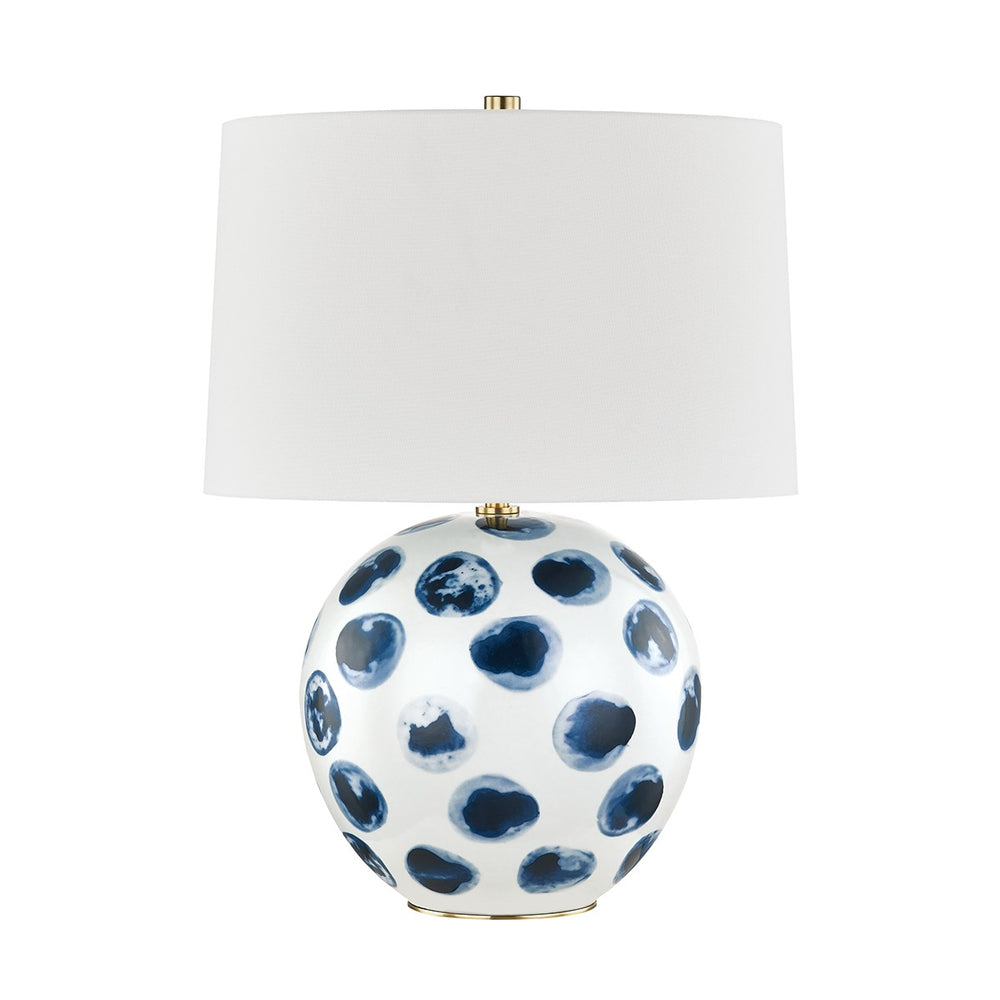 Hudson Valley Canada - One Light Table Lamp - Blue Point - White Bisque/Blue Dots- Union Lighting Luminaires Decor
