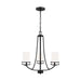 Generation Lighting Canada - Three Light Chandelier - Robie - Midnight Black- Union Lighting Luminaires Decor