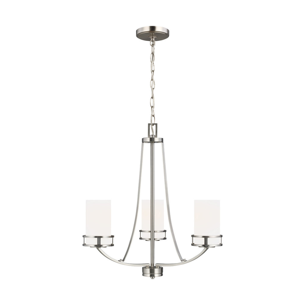 Generation Lighting Canada - Three Light Chandelier - Robie - Brushed Nickel- Union Lighting Luminaires Decor