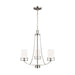 Generation Lighting Canada - Three Light Chandelier - Robie - Brushed Nickel- Union Lighting Luminaires Decor