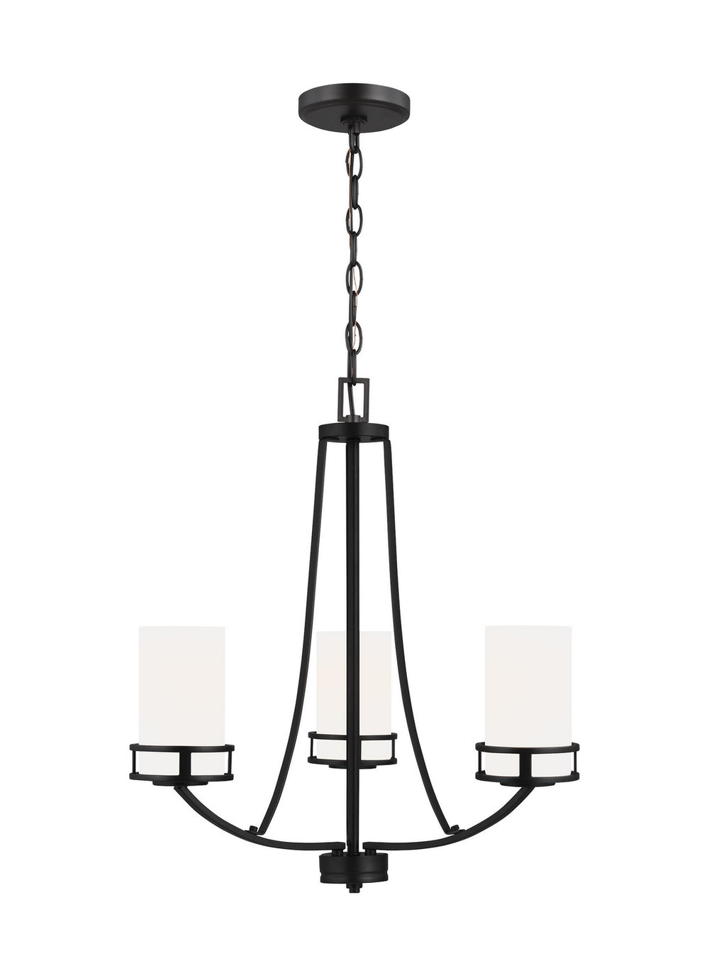 Generation Lighting Canada - Three Light Chandelier - Robie - Midnight Black- Union Lighting Luminaires Decor