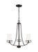 Generation Lighting Canada - Three Light Chandelier - Robie - Bronze- Union Lighting Luminaires Decor