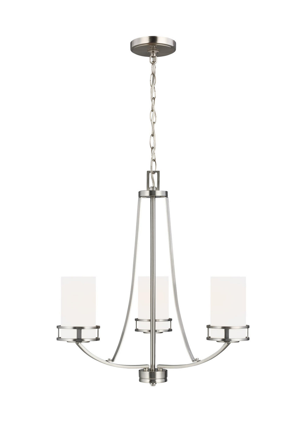 Generation Lighting Canada - Three Light Chandelier - Robie - Brushed Nickel- Union Lighting Luminaires Decor