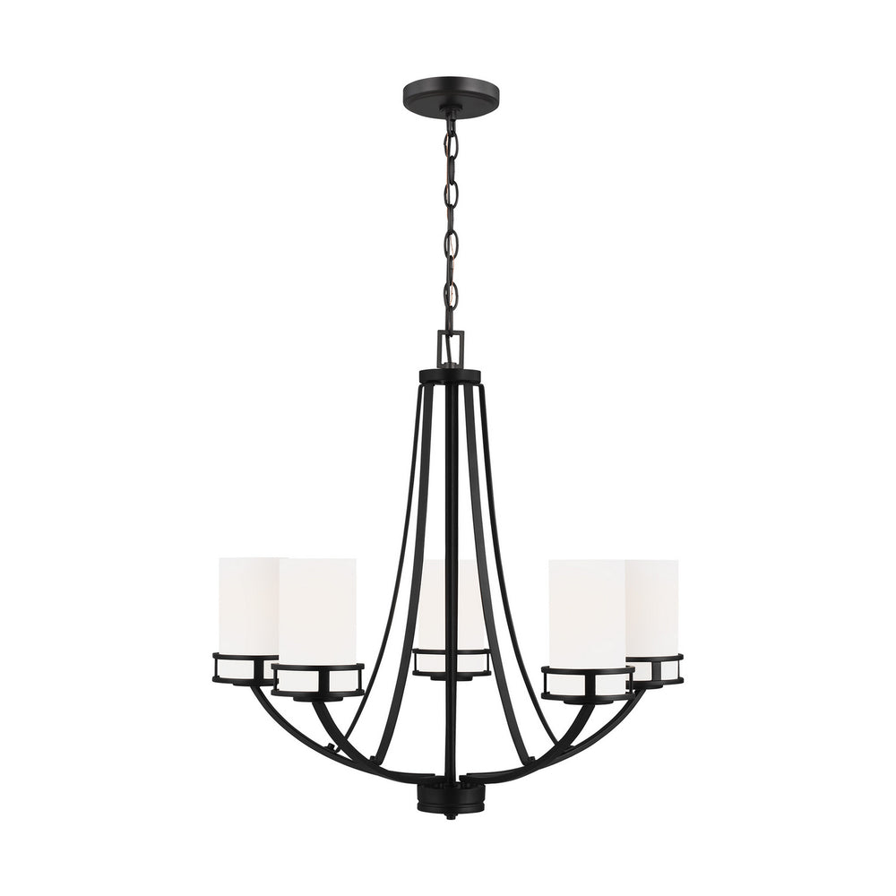 Generation Lighting Canada - Five Light Chandelier - Robie - Midnight Black- Union Lighting Luminaires Decor