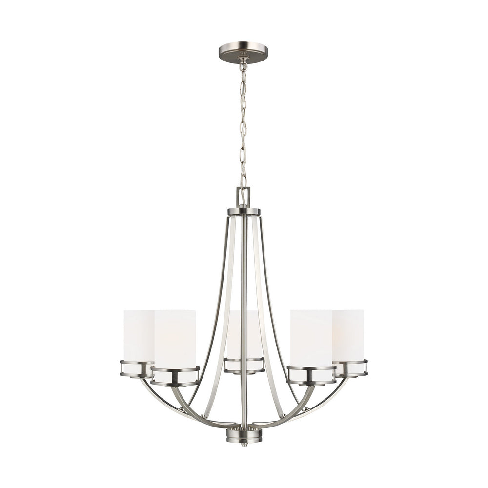 Generation Lighting Canada - Five Light Chandelier - Robie - Brushed Nickel- Union Lighting Luminaires Decor