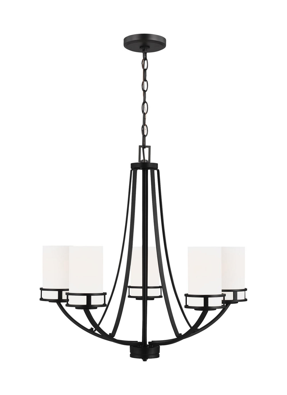 Generation Lighting Canada - Five Light Chandelier - Robie - Midnight Black- Union Lighting Luminaires Decor