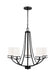 Generation Lighting Canada - Five Light Chandelier - Robie - Midnight Black- Union Lighting Luminaires Decor