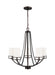 Generation Lighting Canada - Five Light Chandelier - Robie - Bronze- Union Lighting Luminaires Decor