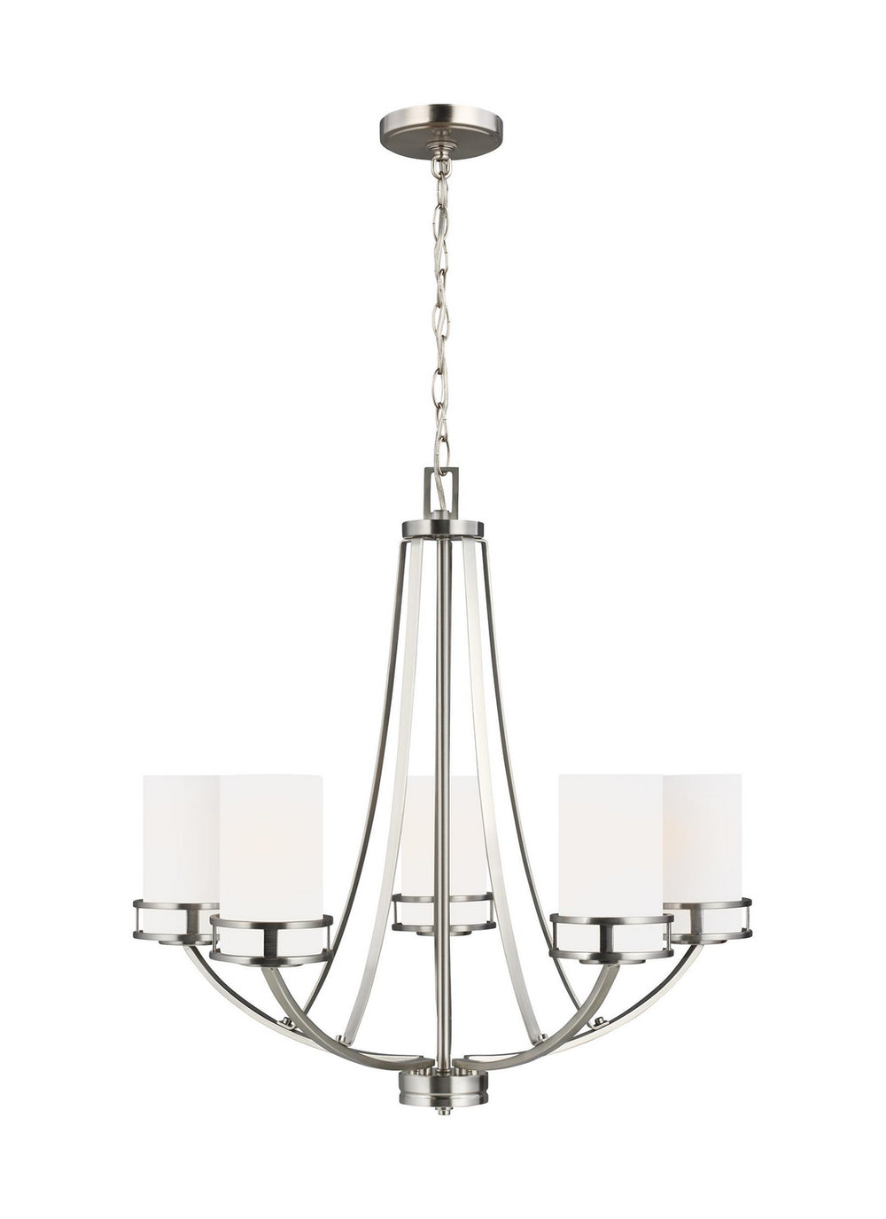 Generation Lighting Canada - Five Light Chandelier - Robie - Brushed Nickel- Union Lighting Luminaires Decor