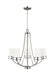 Generation Lighting Canada - Five Light Chandelier - Robie - Brushed Nickel- Union Lighting Luminaires Decor