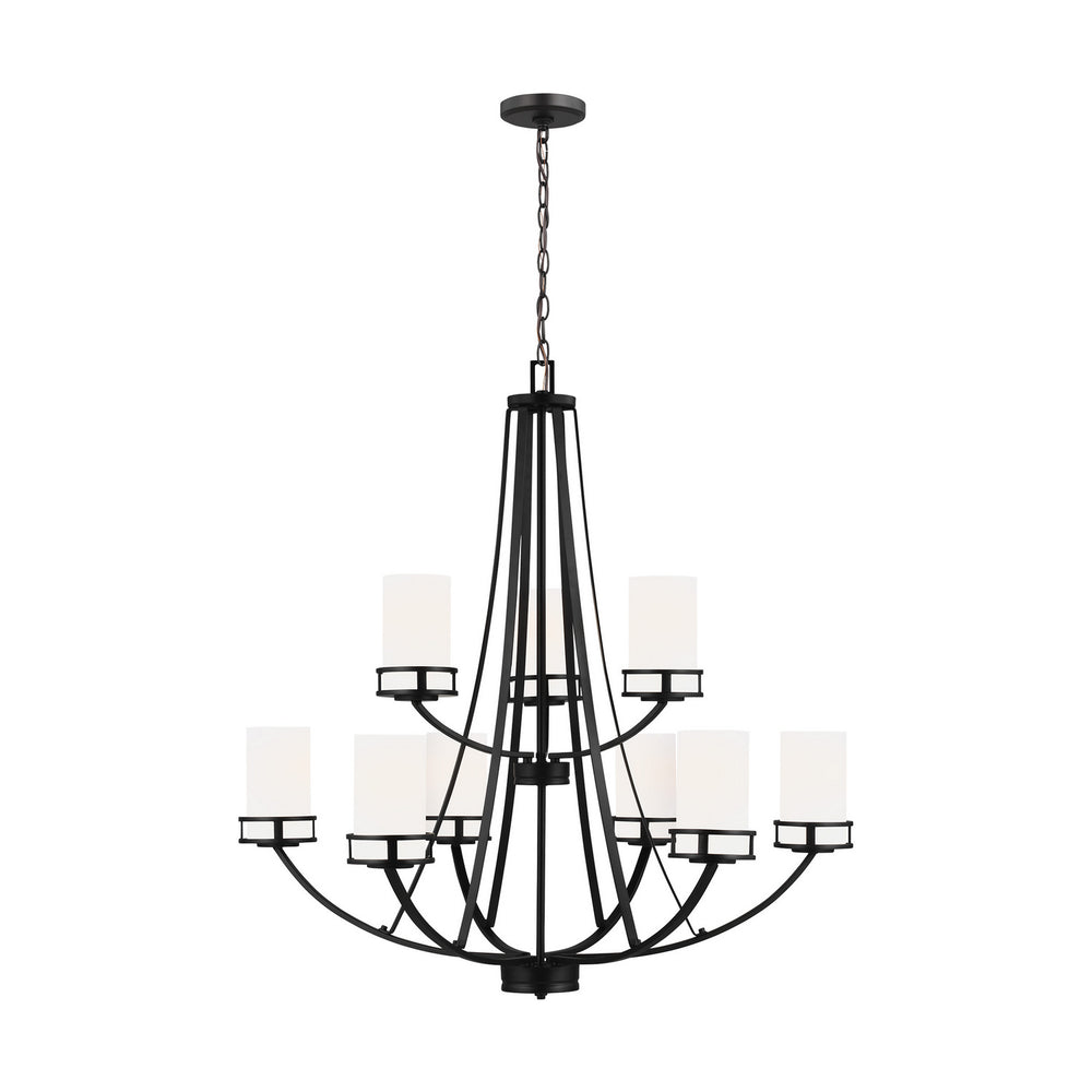Generation Lighting Canada - Nine Light Chandelier - Robie - Midnight Black- Union Lighting Luminaires Decor