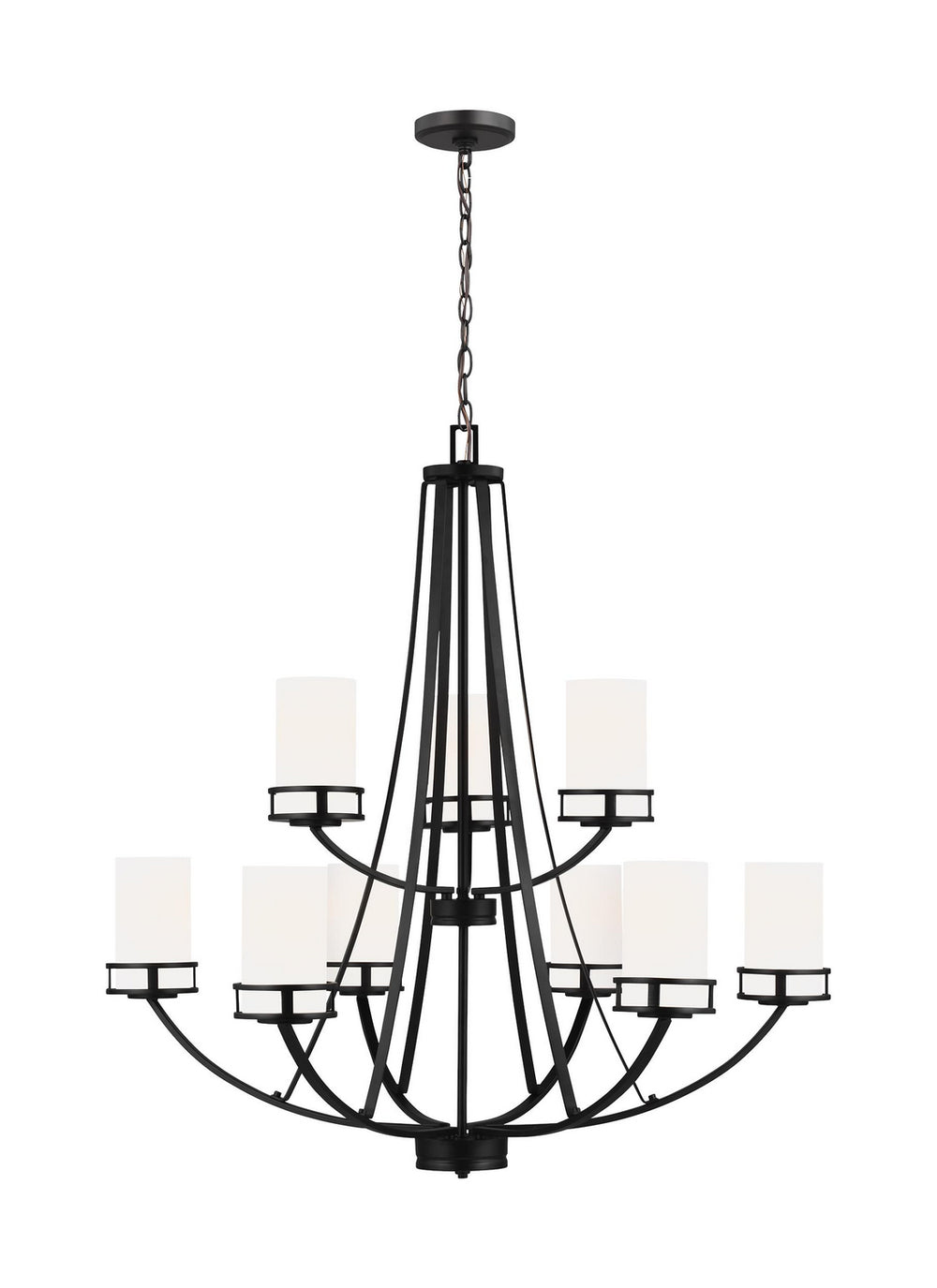 Generation Lighting Canada - Nine Light Chandelier - Robie - Midnight Black- Union Lighting Luminaires Decor