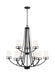 Generation Lighting Canada - Nine Light Chandelier - Robie - Midnight Black- Union Lighting Luminaires Decor