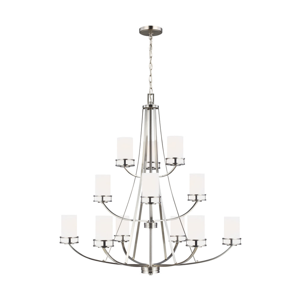 Generation Lighting Canada - 12 Light Chandelier - Robie - Brushed Nickel- Union Lighting Luminaires Decor
