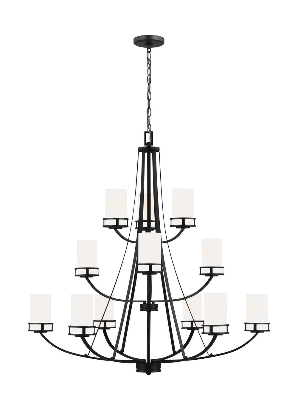 Generation Lighting Canada - 12 Light Chandelier - Robie - Midnight Black- Union Lighting Luminaires Decor