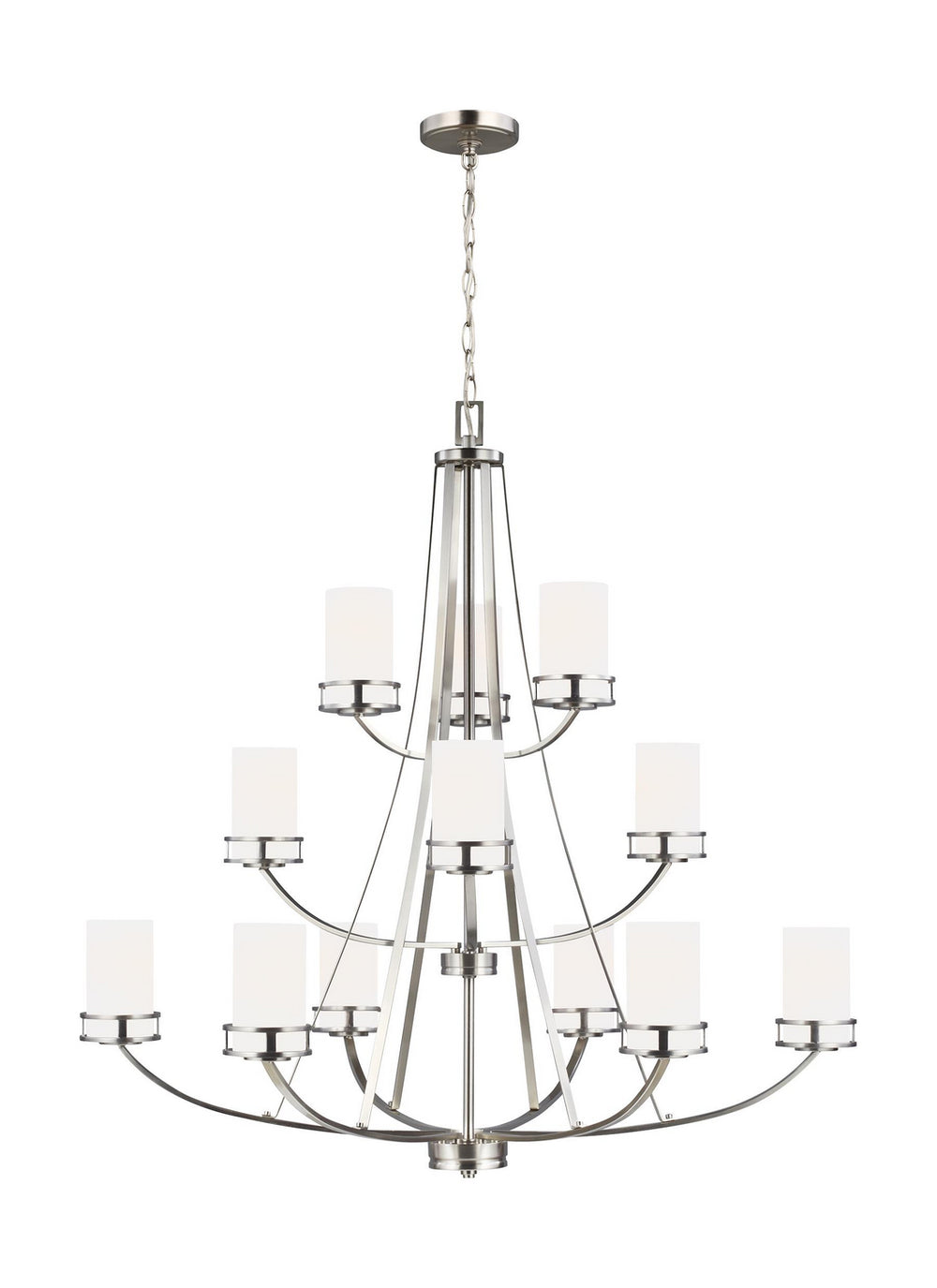 Generation Lighting Canada - 12 Light Chandelier - Robie - Brushed Nickel- Union Lighting Luminaires Decor