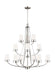 Generation Lighting Canada - 12 Light Chandelier - Robie - Brushed Nickel- Union Lighting Luminaires Decor