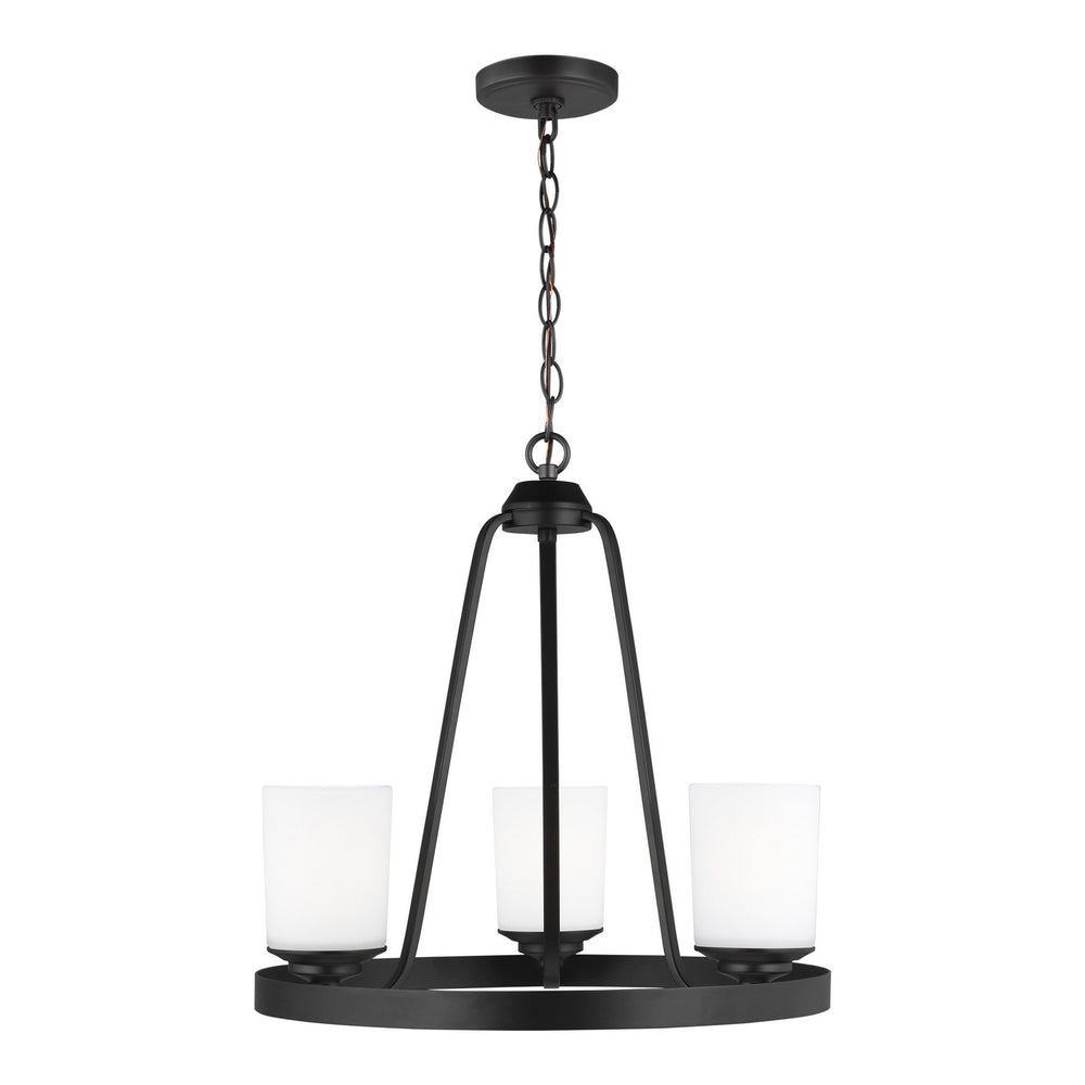 Generation Lighting Canada. - Three Light Chandelier - Kemal - Midnight Black- Union Lighting Luminaires Decor