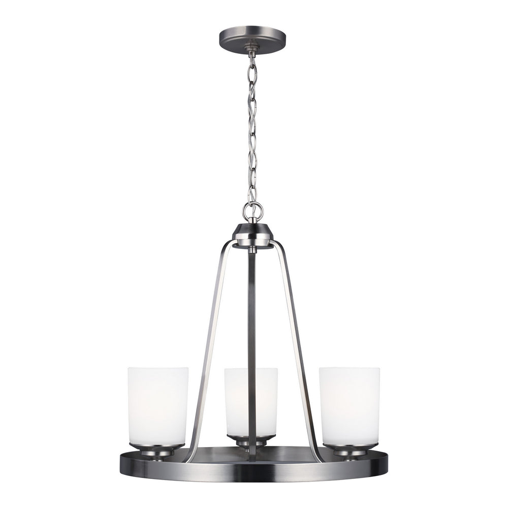 Generation Lighting Canada - Three Light Chandelier - Kemal - Brushed Nickel- Union Lighting Luminaires Decor