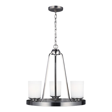 Generation Lighting Canada. - Three Light Chandelier - Kemal - Brushed Nickel- Union Lighting Luminaires Decor