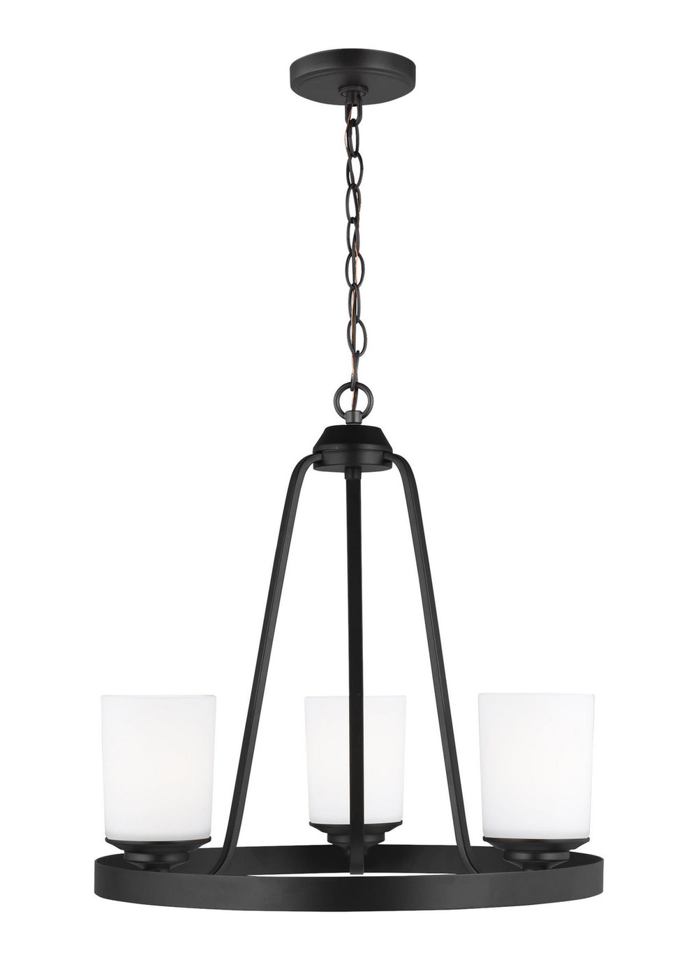 Generation Lighting Canada - Three Light Chandelier - Kemal - Midnight Black- Union Lighting Luminaires Decor