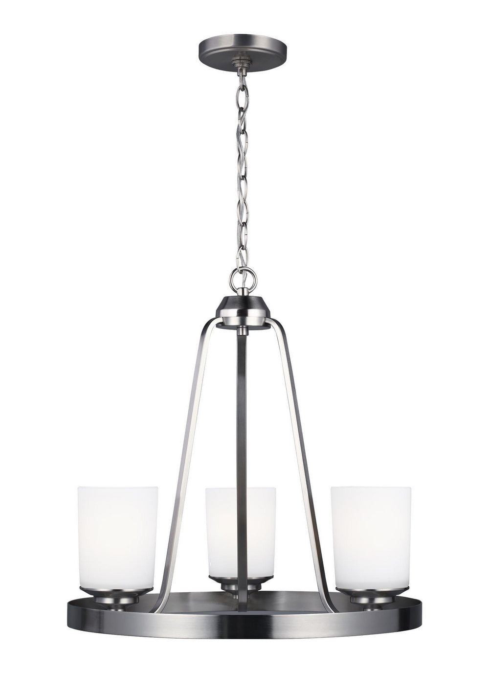 Generation Lighting Canada - Three Light Chandelier - Kemal - Brushed Nickel- Union Lighting Luminaires Decor