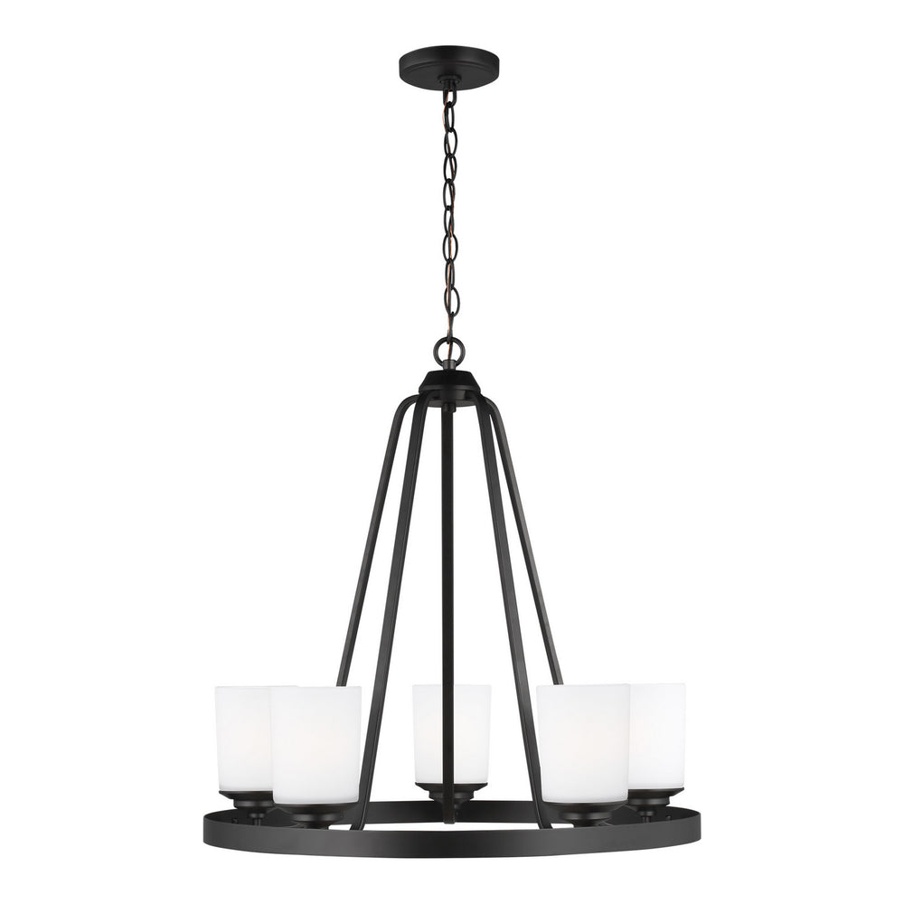 Generation Lighting Canada. - Five Light Chandelier - Kemal - Midnight Black- Union Lighting Luminaires Decor