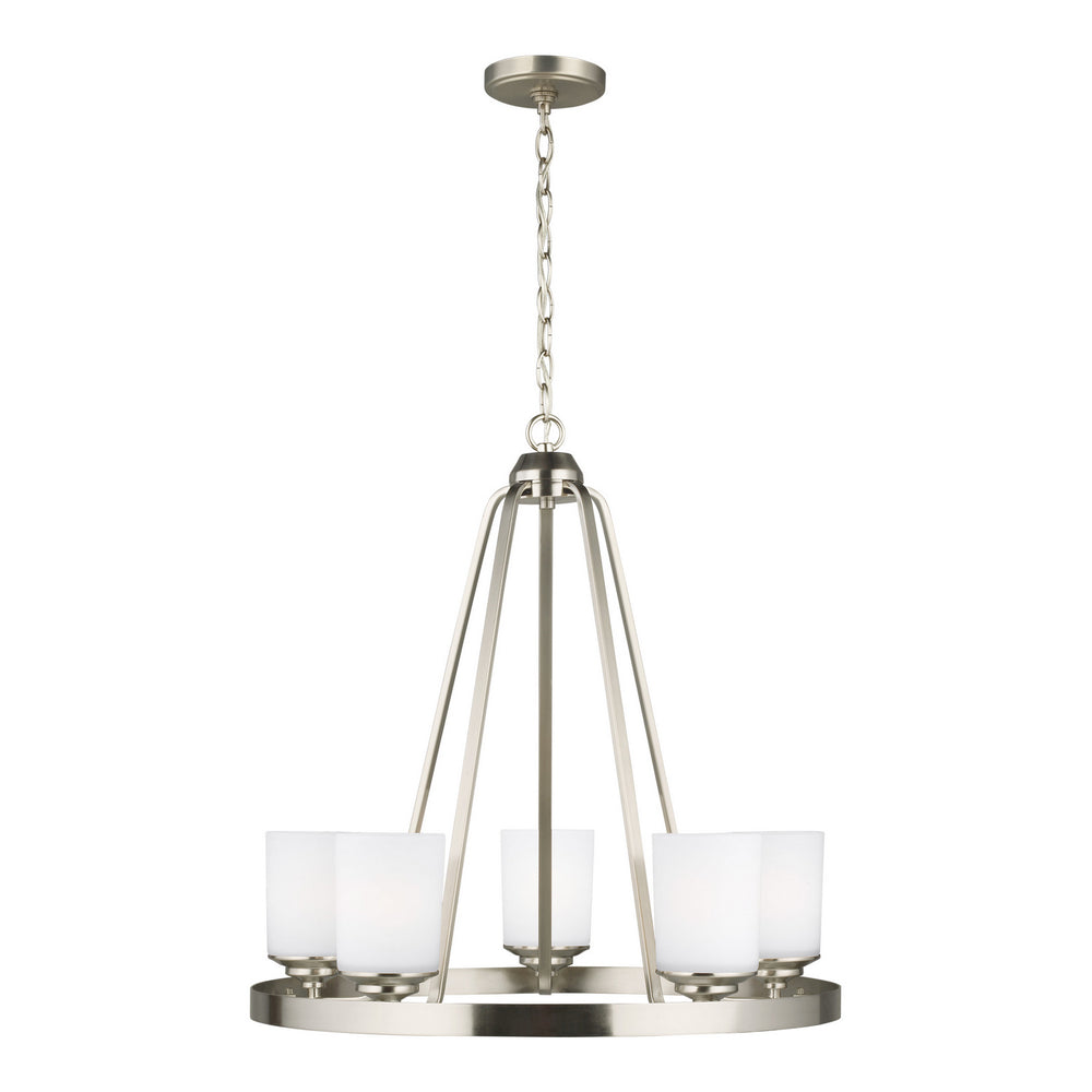 Generation Lighting Canada - Five Light Chandelier - Kemal - Brushed Nickel- Union Lighting Luminaires Decor