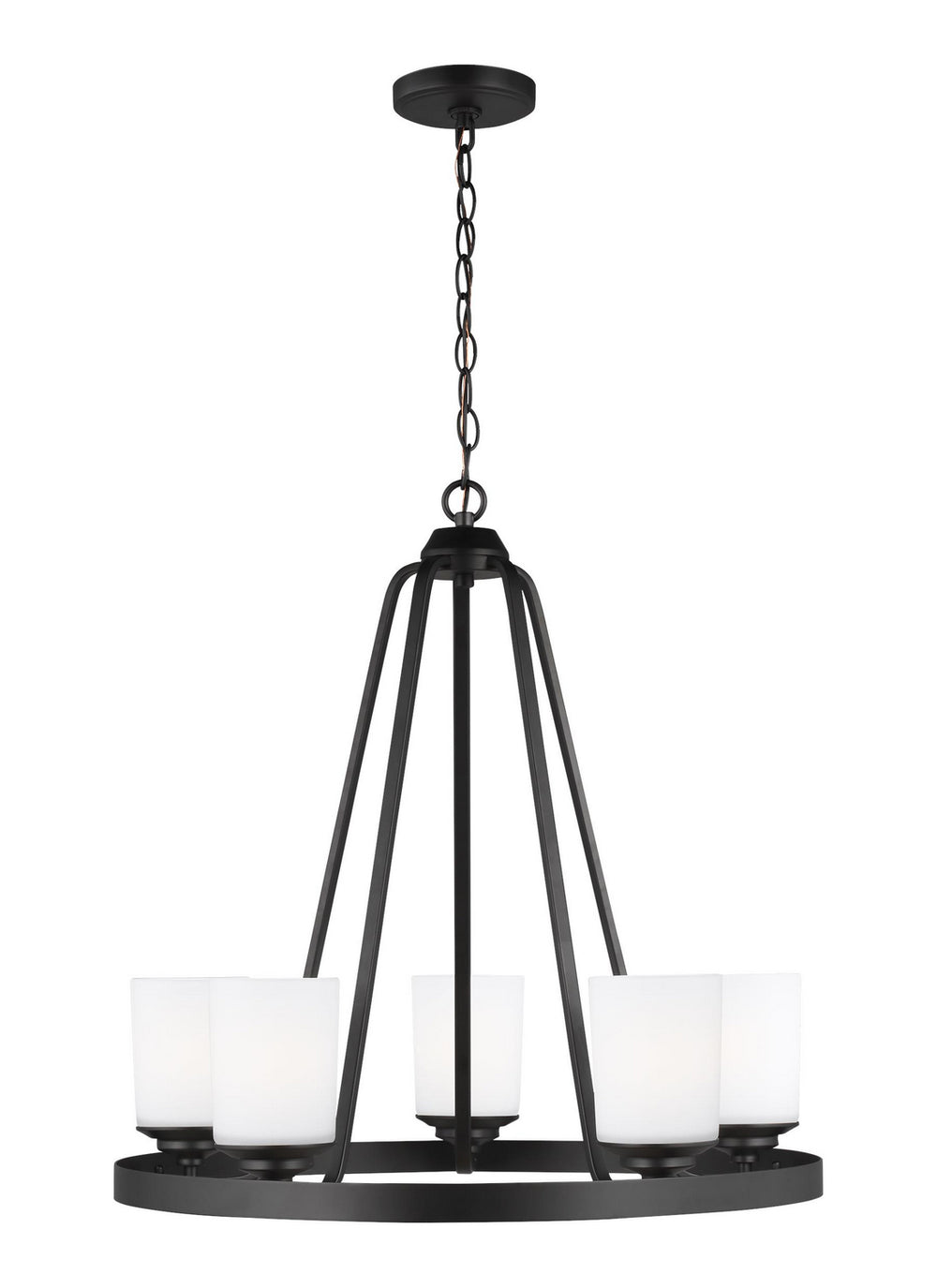 Generation Lighting Canada - Five Light Chandelier - Kemal - Midnight Black- Union Lighting Luminaires Decor