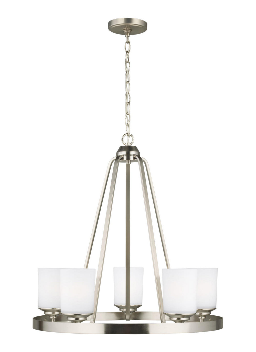 Generation Lighting Canada - Five Light Chandelier - Kemal - Brushed Nickel- Union Lighting Luminaires Decor