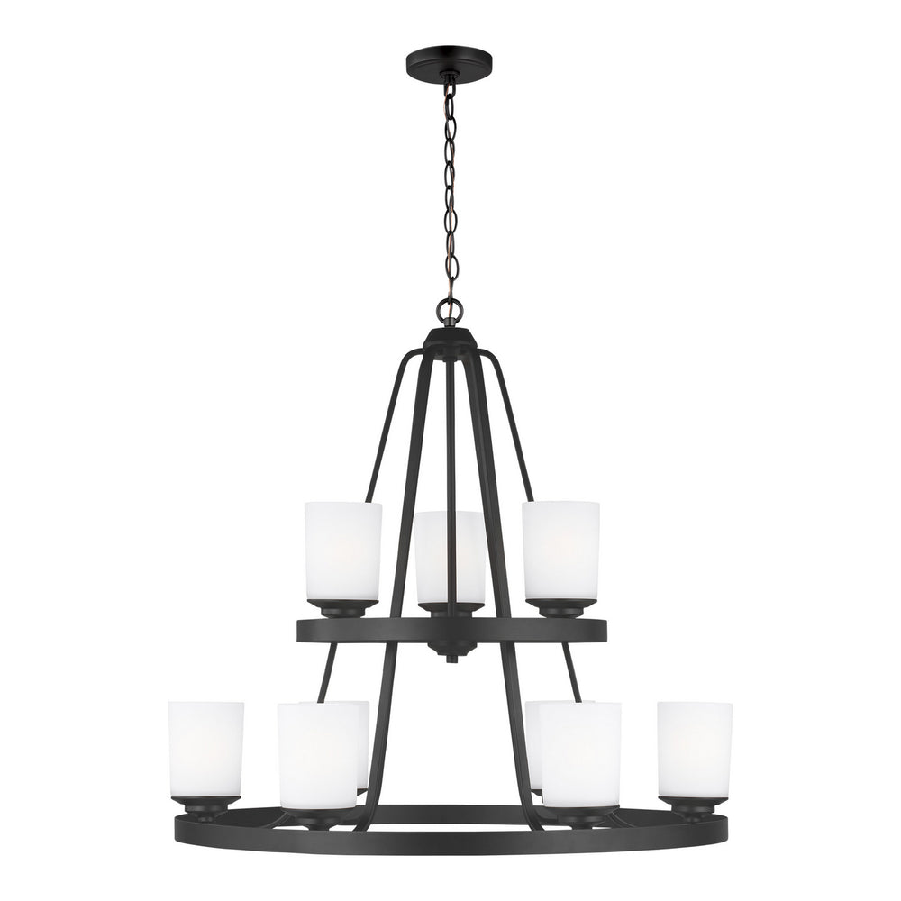 Generation Lighting Canada - Nine Light Chandelier - Kemal - Midnight Black- Union Lighting Luminaires Decor