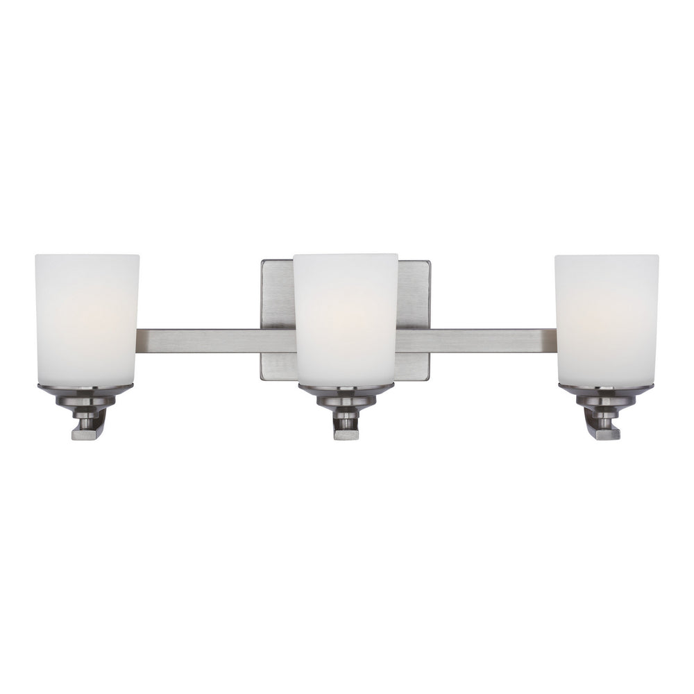 Generation Lighting Canada - Three Light Wall / Bath - Kemal - Brushed Nickel- Union Lighting Luminaires Decor