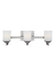 Generation Lighting Canada - Three Light Wall / Bath - Kemal - Brushed Nickel- Union Lighting Luminaires Decor