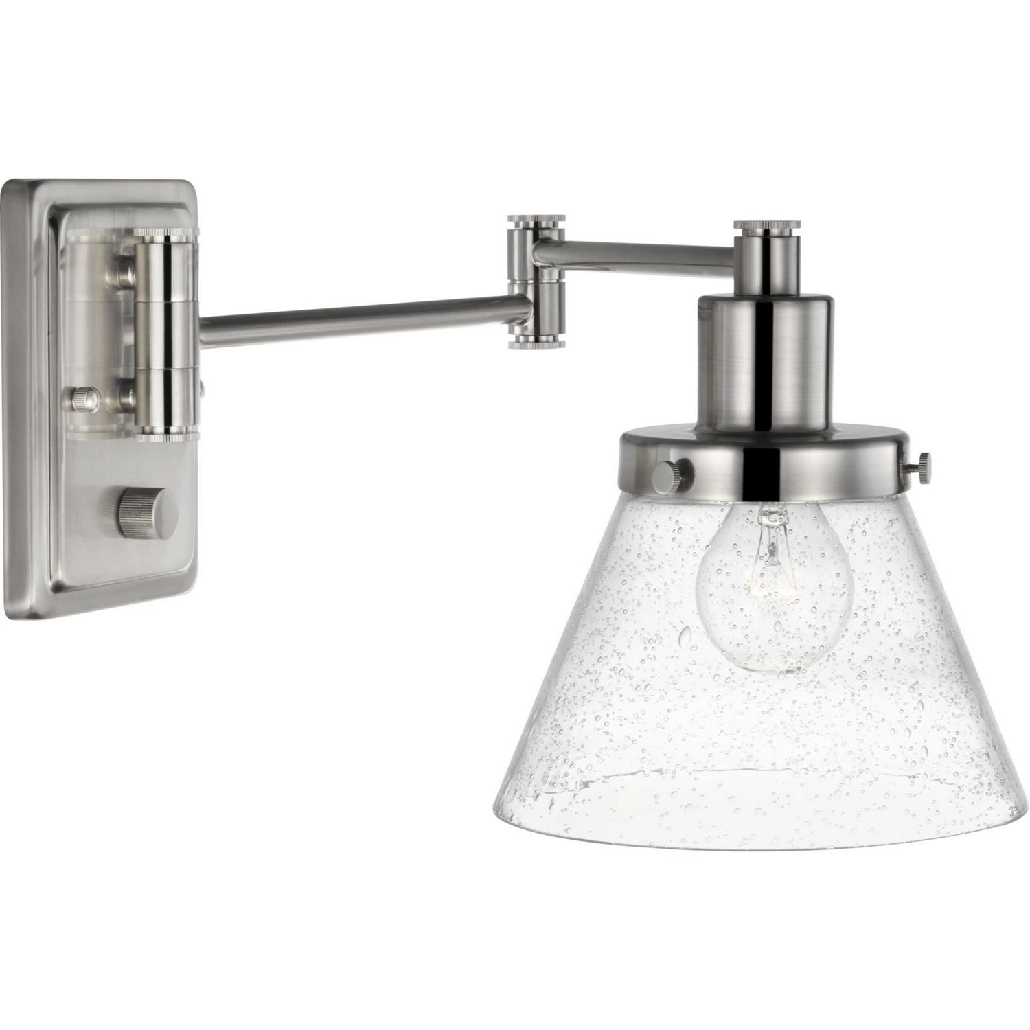 Progress Canada - One Light Swing Arm Wall Lamp - Hinton - Brushed Nickel- Union Lighting Luminaires Decor