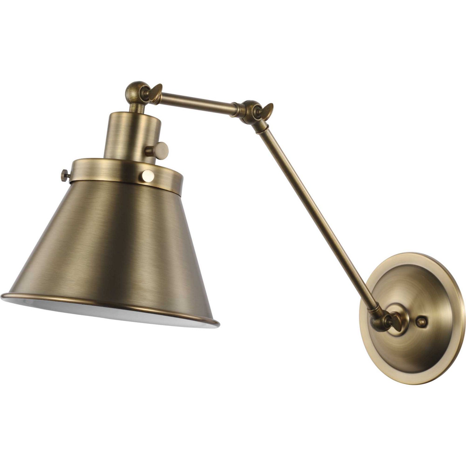 Progress Canada - One Light Swing Arm Wall Lamp - Hinton - Vintage Brass- Union Lighting Luminaires Decor