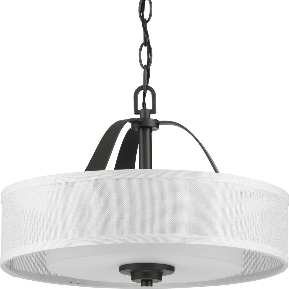 Progress Canada - Two Light Semi Flush Convertible - Kene - Graphite- Union Lighting Luminaires Decor