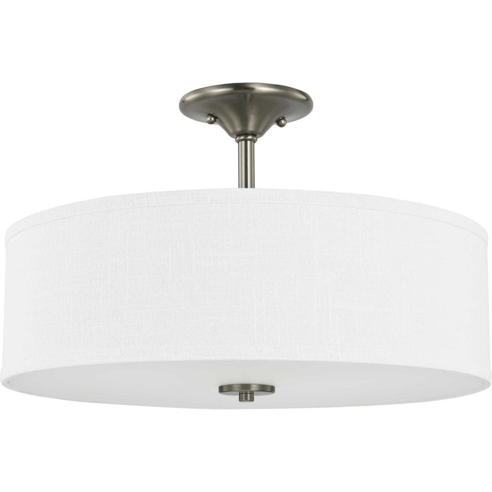 Progress Canada - Three Light Semi Flush Mount - Inspire - Brushed Nickel- Union Lighting Luminaires Decor