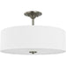 Progress Canada - Three Light Semi Flush Mount - Inspire - Brushed Nickel- Union Lighting Luminaires Decor