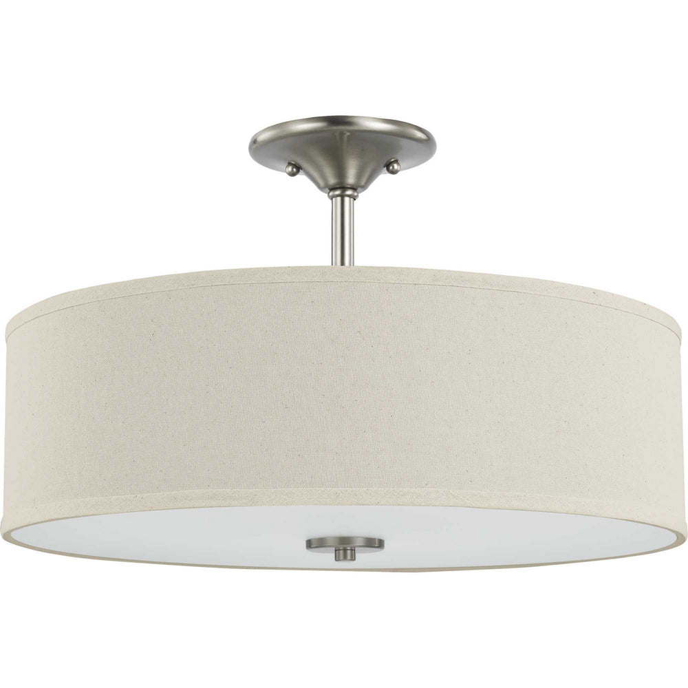 Progress Canada - Three Light Semi Flush Mount - Inspire - Brushed Nickel- Union Lighting Luminaires Decor