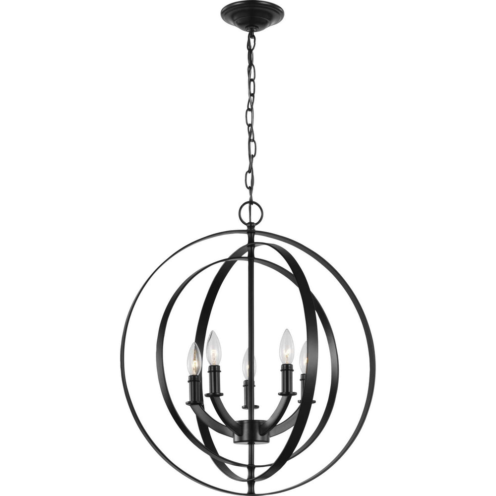 Progress Canada - Five Light Pendant - Equinox - Black- Union Lighting Luminaires Decor