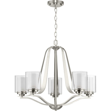 Progress Canada - Five Light Chandelier - Kene - Brushed Nickel- Union Lighting Luminaires Decor