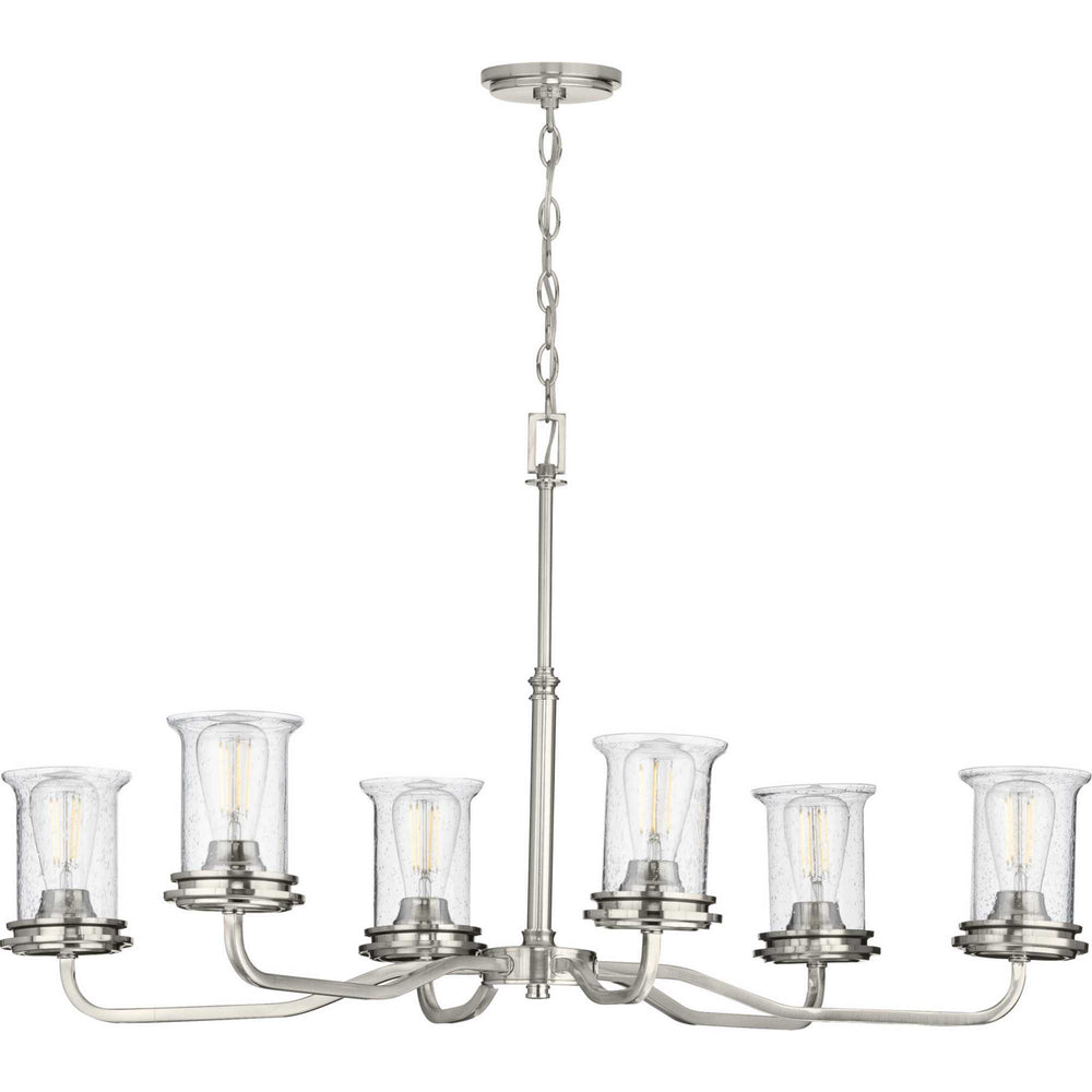 Progress Canada - Six Light Chandelier - Winslett - Brushed Nickel- Union Lighting Luminaires Decor