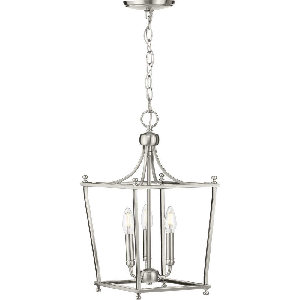 Progress Canada - Three Light Foyer Pendant - Parkhurst - Brushed Nickel- Union Lighting Luminaires Decor