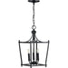 Progress Canada - Three Light Foyer Pendant - Parkhurst - Black- Union Lighting Luminaires Decor