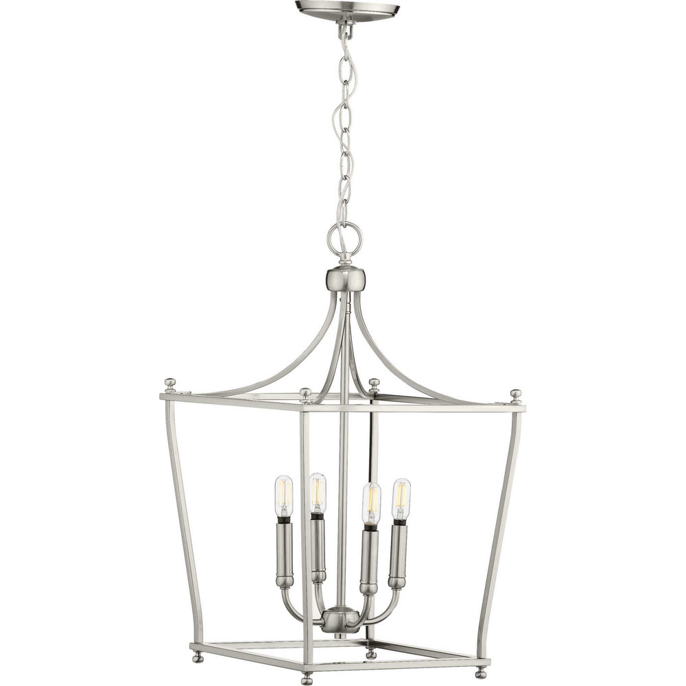 Progress Canada - Four Light Foyer Pendant - Parkhurst - Brushed Nickel- Union Lighting Luminaires Decor
