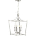 Progress Canada - Four Light Foyer Pendant - Parkhurst - Brushed Nickel- Union Lighting Luminaires Decor